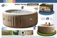 Надувной Спа-Джакузи Bubble Therapy PureSpa 196(145)x71см, круглый, пузырьк.массаж, нагрев, фильтрация, Intex/28426