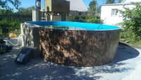Каркасный бассейн морозоустойчивый Лагуна стальной 10.1х5.49х1.25м овальный (вкапываемый) цвет Шоколад. 100549
