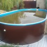 Каркасный бассейн морозоустойчивый Лагуна стальной (Гигабасс) 8 х 3.5 х 1.5м овальный (вкапываемый) цвет Платина/ТМ877/800350