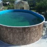 Каркасный бассейн морозоустойчивый Лагуна стальной (Гигабасс) 10 х 4 х 1.5м овальный (вкапываемый) цвет Платина/ТМ880/100400