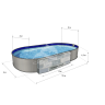Каркасный бассейн морозоустойчивый Лагуна стальной (Гигабасс) 10 х 4 х 1.5м овальный (вкапываемый) цвет Платина/ТМ880/100400