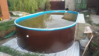 Каркасный бассейн морозоустойчивый Лагуна стальной 8 х 4 х1.25м овальный (вкапываемый) цвет Шоколад 80040001