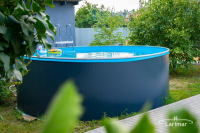 Каркасный бассейн морозоустойчивый Larimar 5 х 1.25м (врезной скиммер + форсунка) цвет Платина/50002