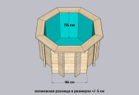 Деревянный морозоустойчивый бассейн (купель) 1.35 х 1.35м глубина 1.15м/ДБ135135120
